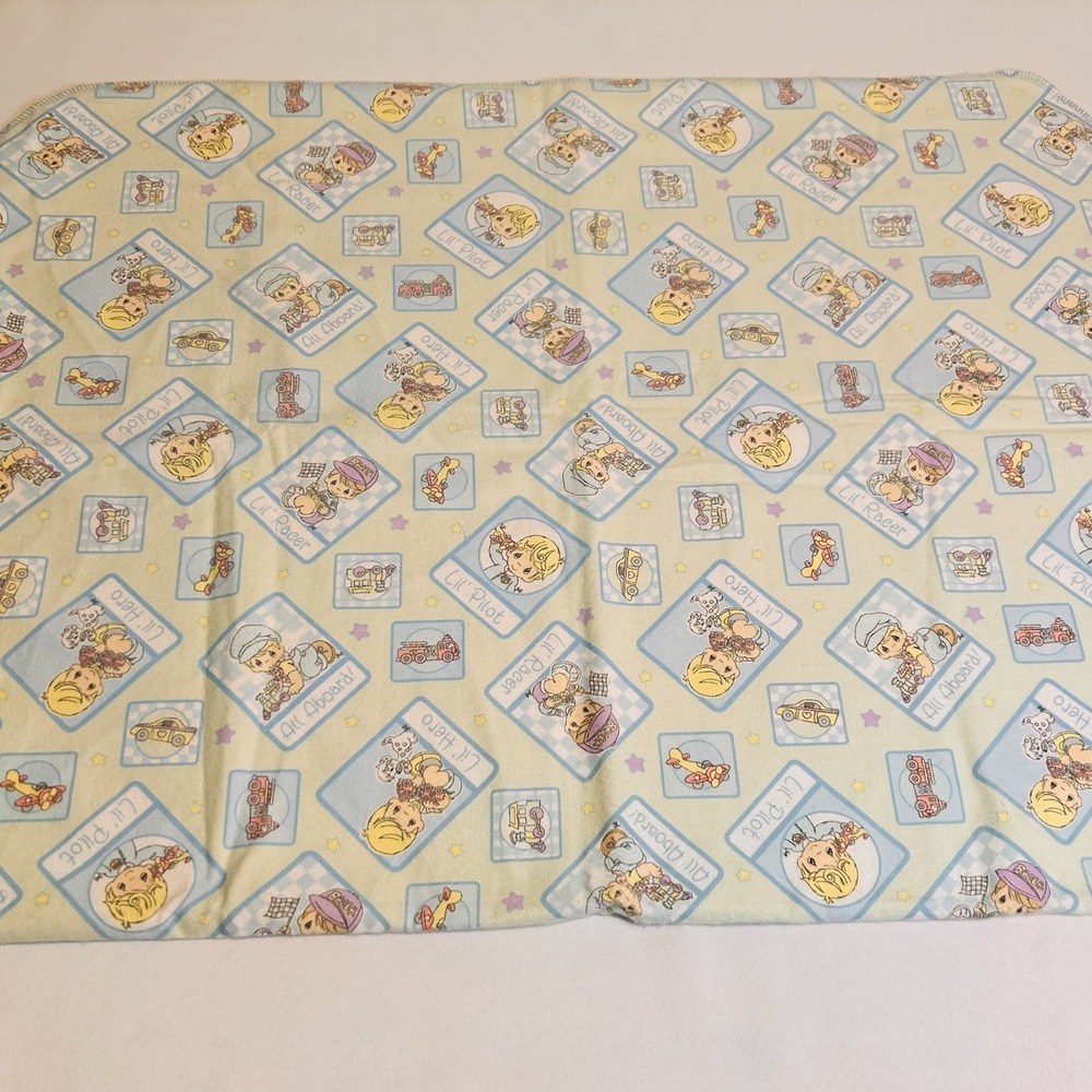 Precious Moments Handmade Baby Blanket 43x28 Lil Pilot Racer Hero Crib Quilt - Picture 15 of 16